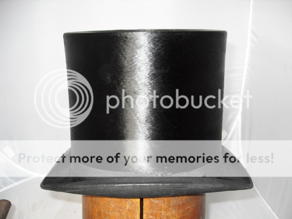 antique vintage stovepipe black silk top hat size 6 1/2 ascot